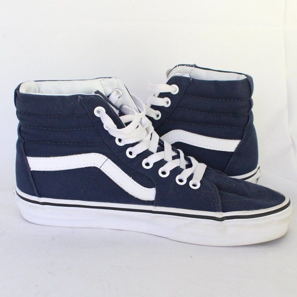 Vans Sk8-Hi Canvas High Top Sneaker Woman's Size 8 Navy Blue Shoes Retro - Picture 7 of 9